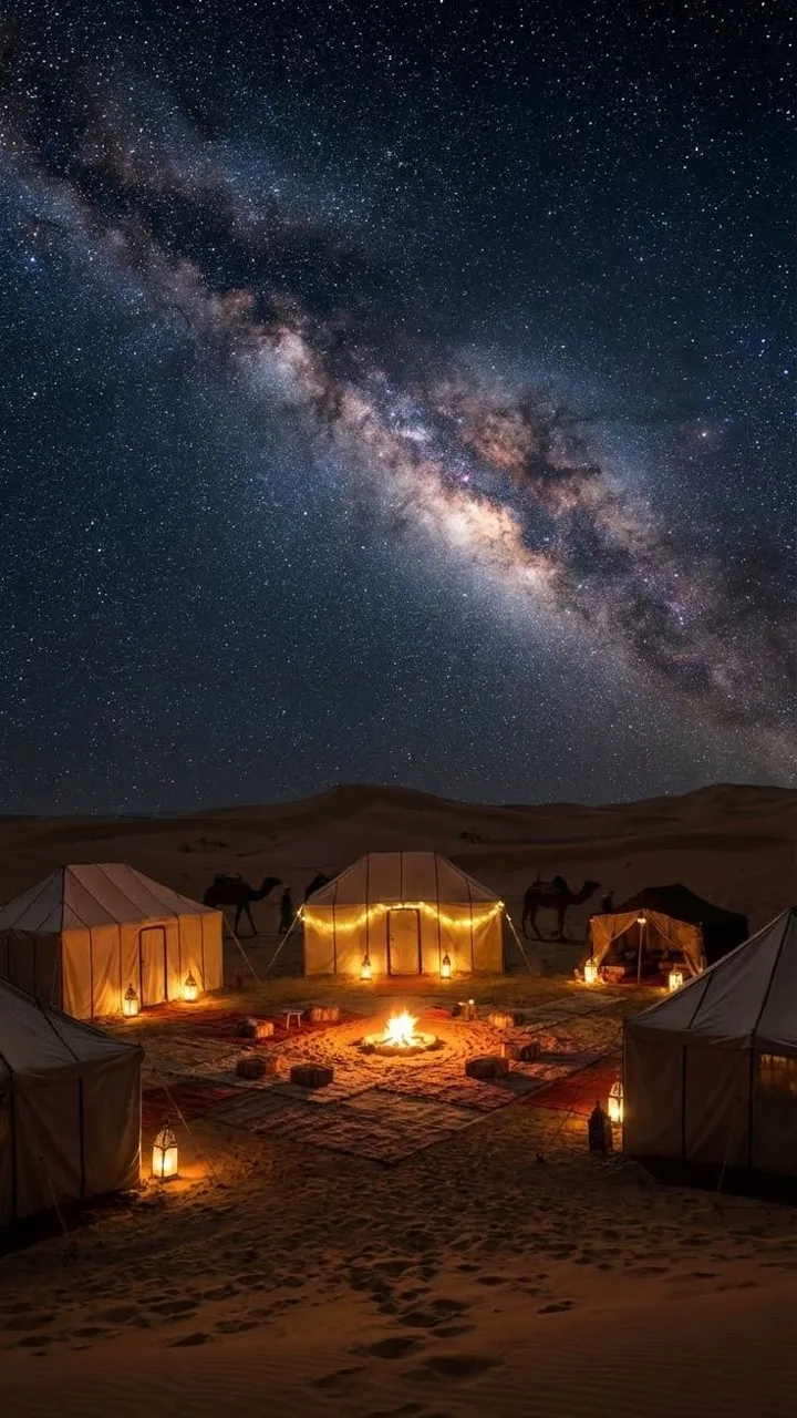 Noite estrelada no Deserto do Saara